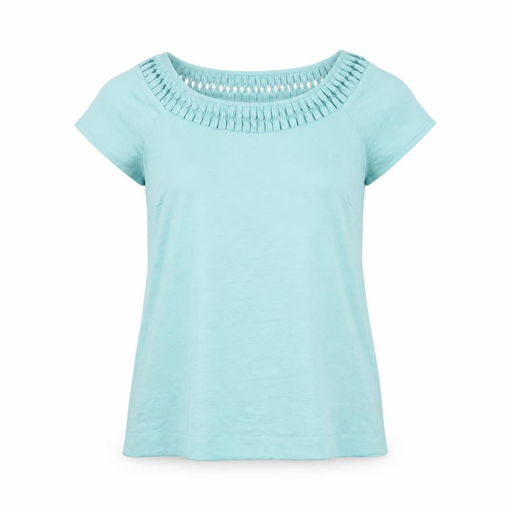 H&M Womens Blue Polyester Basic Blouse Size 12 Round Neck