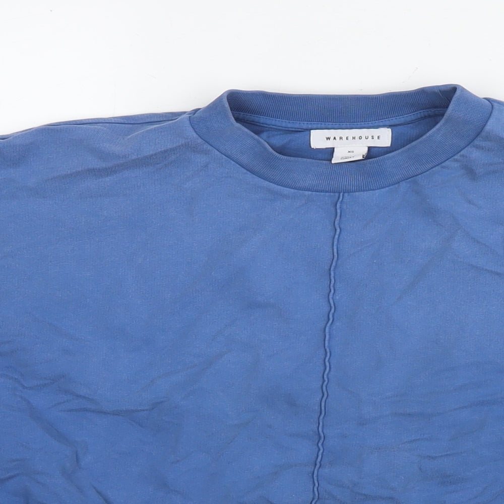 Warehouse Womens Blue Cotton Pullover Sweatshirt Size XS Pullover