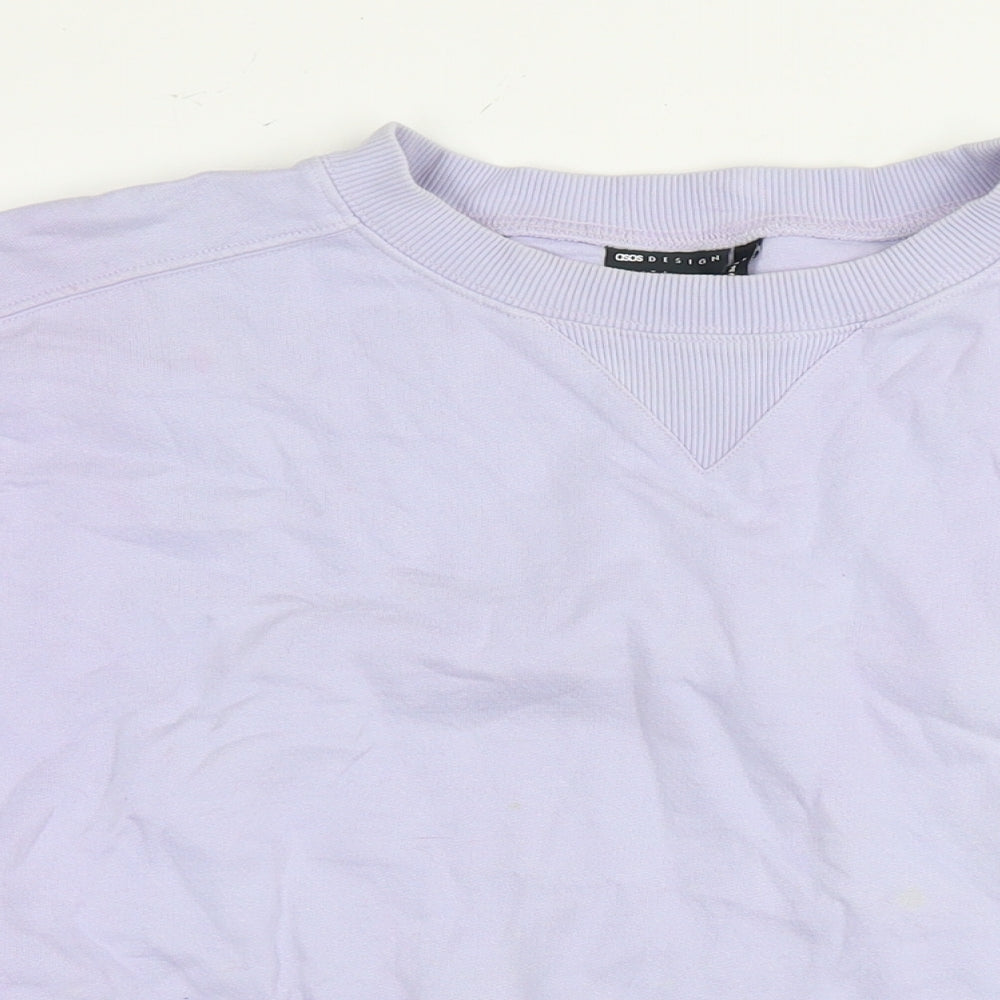 ASOS Womens Purple Cotton Pullover Sweatshirt Size 8 Pullover