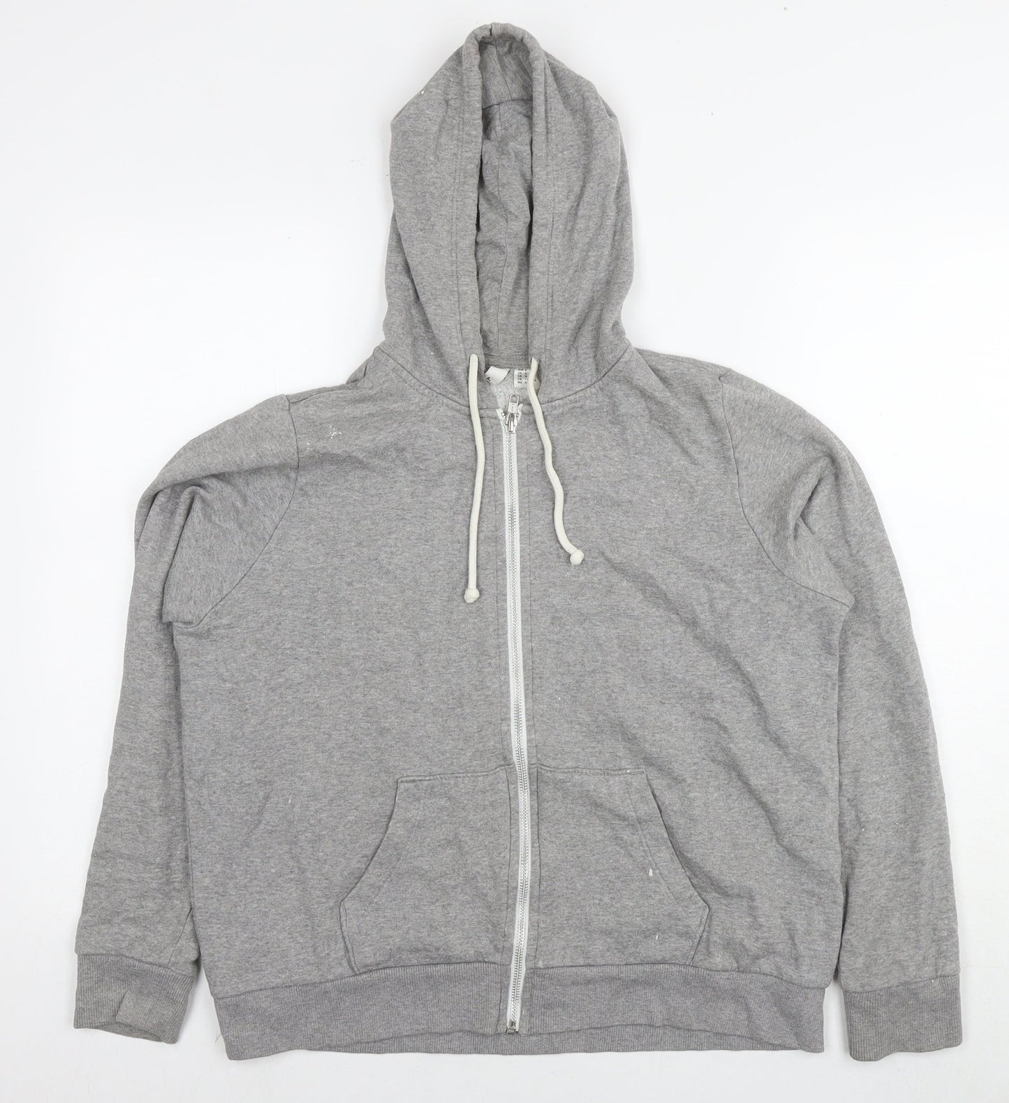 Divided by H&M Womens Grey Cotton Full Zip Hoodie Size L Zip