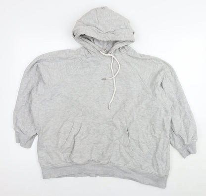 H&M Womens Grey Cotton Pullover Hoodie Size L Pullover