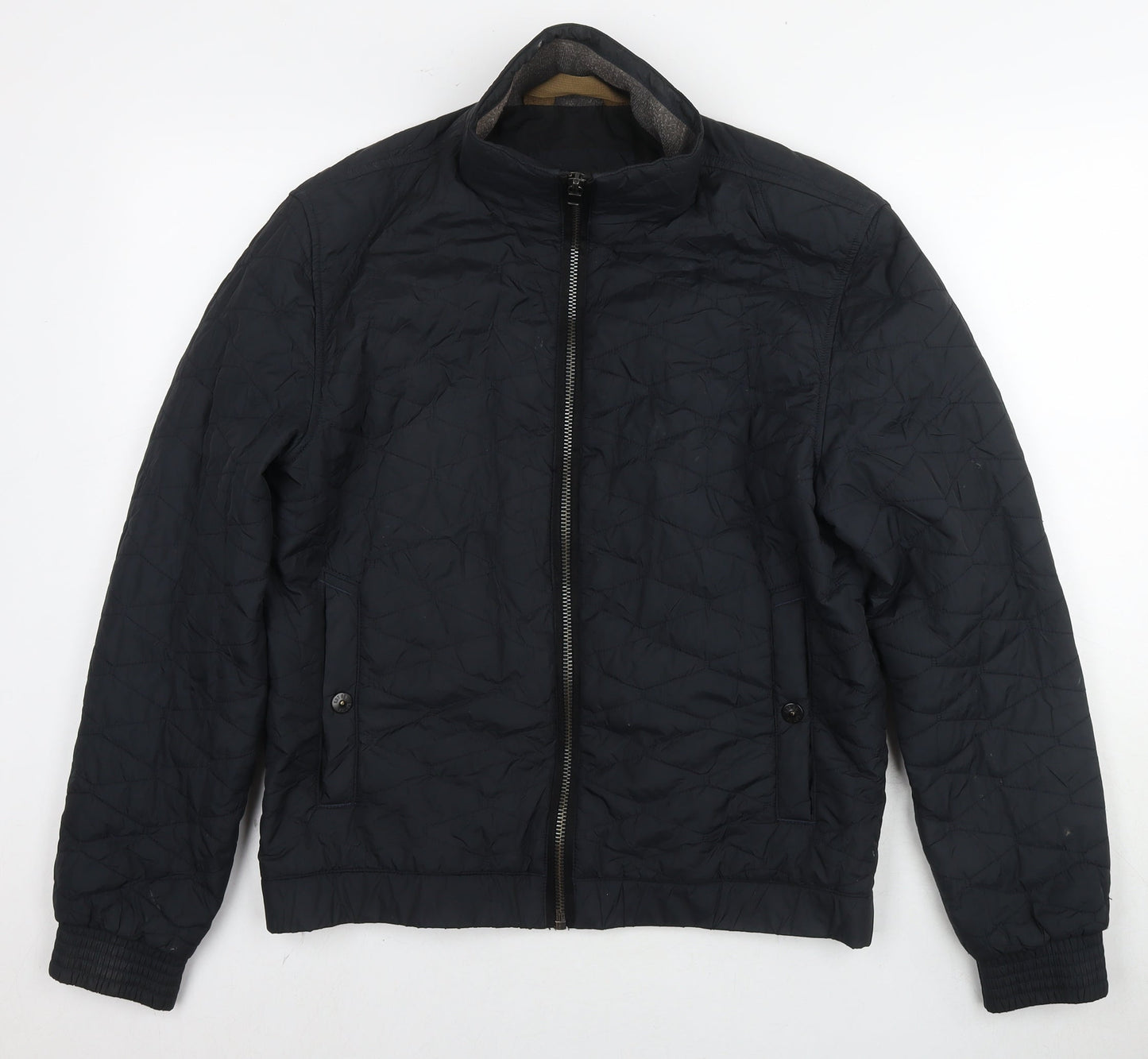 Marks and Spencer Mens Black Quilted Jacket Size M Zip