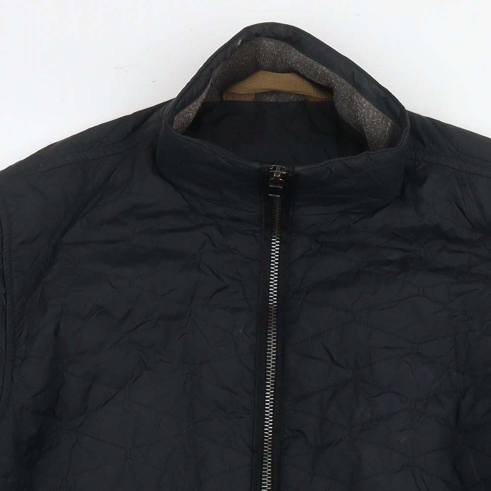 Marks and Spencer Mens Black Quilted Jacket Size M Zip