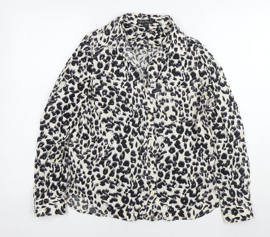 Velvet Heart Womens Multicoloured Animal Print Viscose Basic Button-Up Size S Collared - Leopard Print