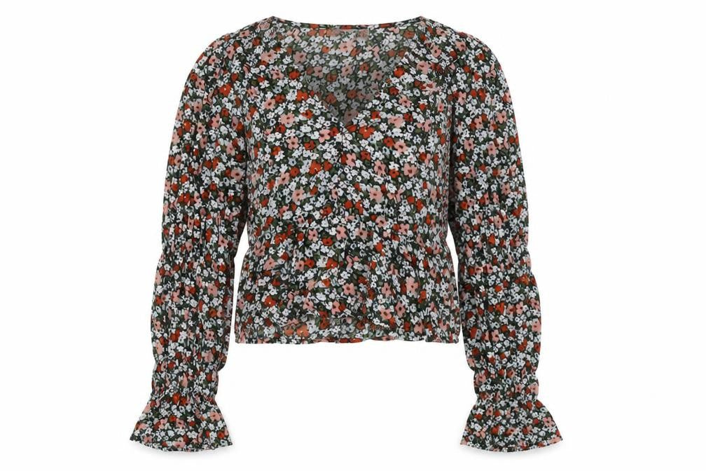 Urban Bliss Womens Multicoloured Floral Viscose Basic Blouse Size 10 V-Neck