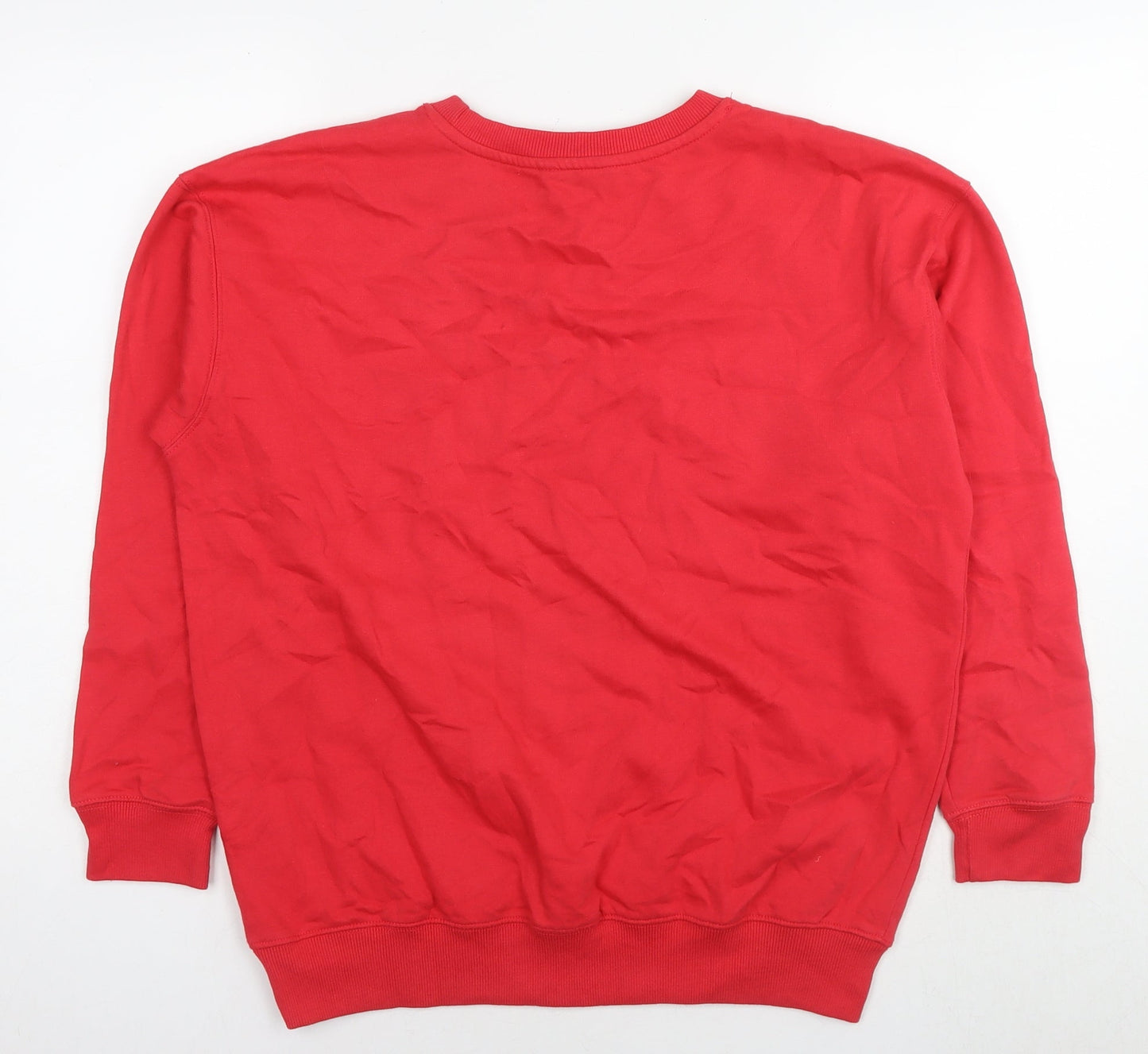 New Look Womens Red Cotton Pullover Sweatshirt Size S Pullover