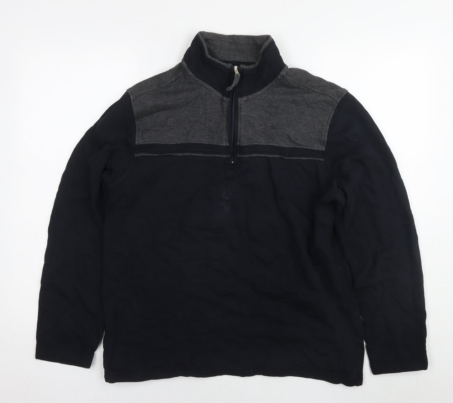 Blue Harbour Mens Black Cotton Full Zip Sweatshirt Size M