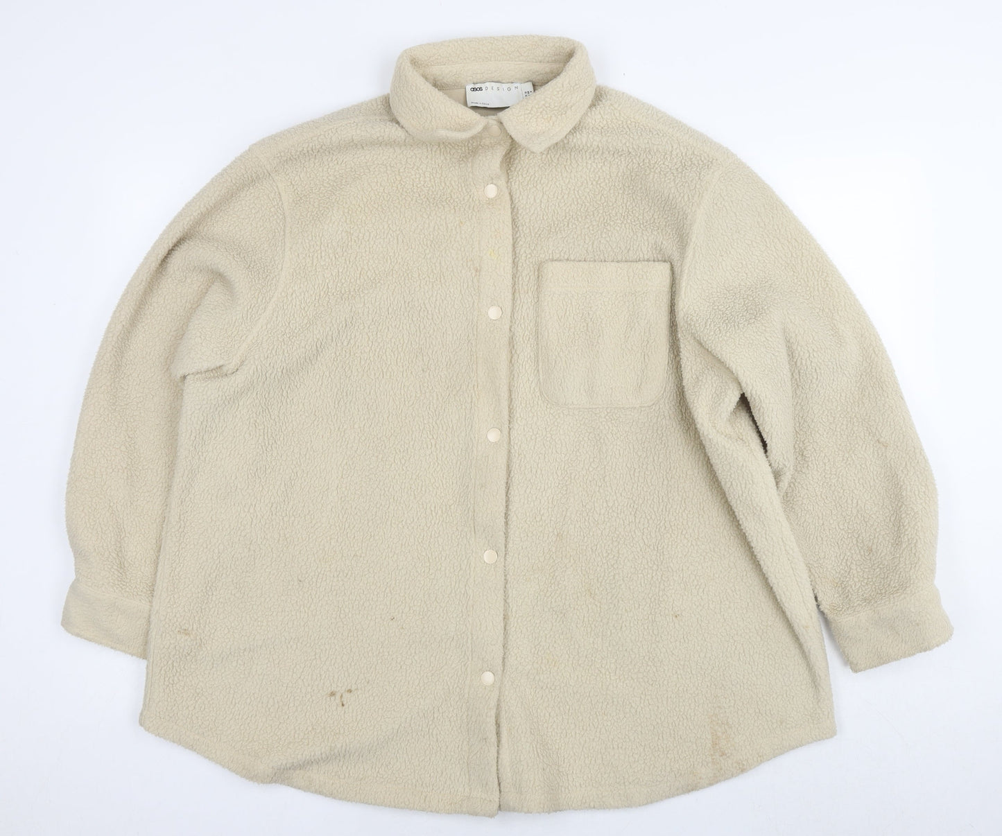 ASOS Womens Beige Jacket Size 10 Snap