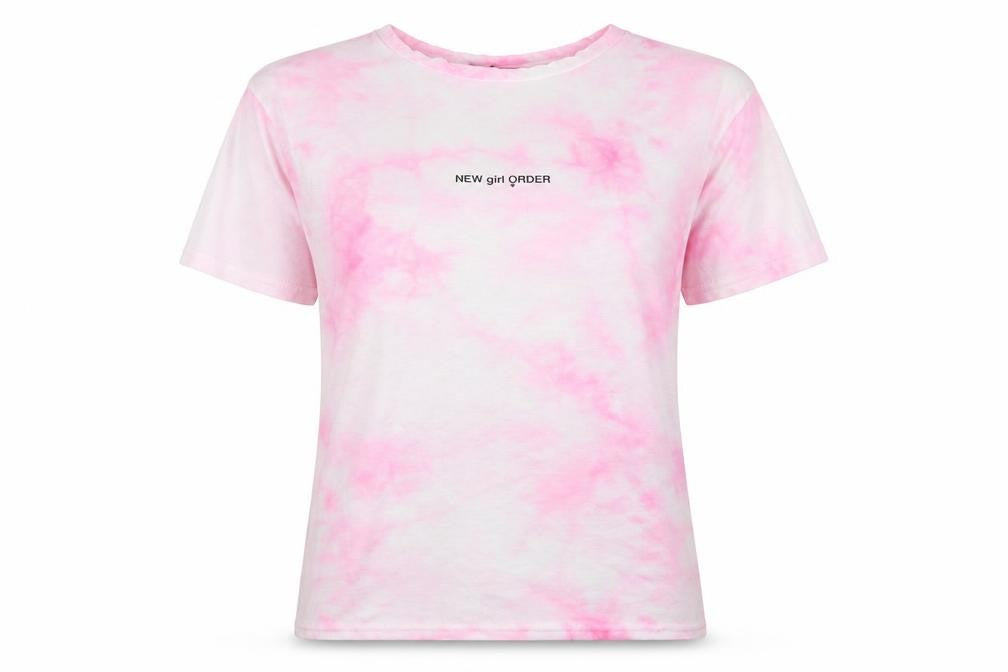 New Girl Order Womens Pink Polyester Basic T-Shirt Size 8 Round Neck - Logo