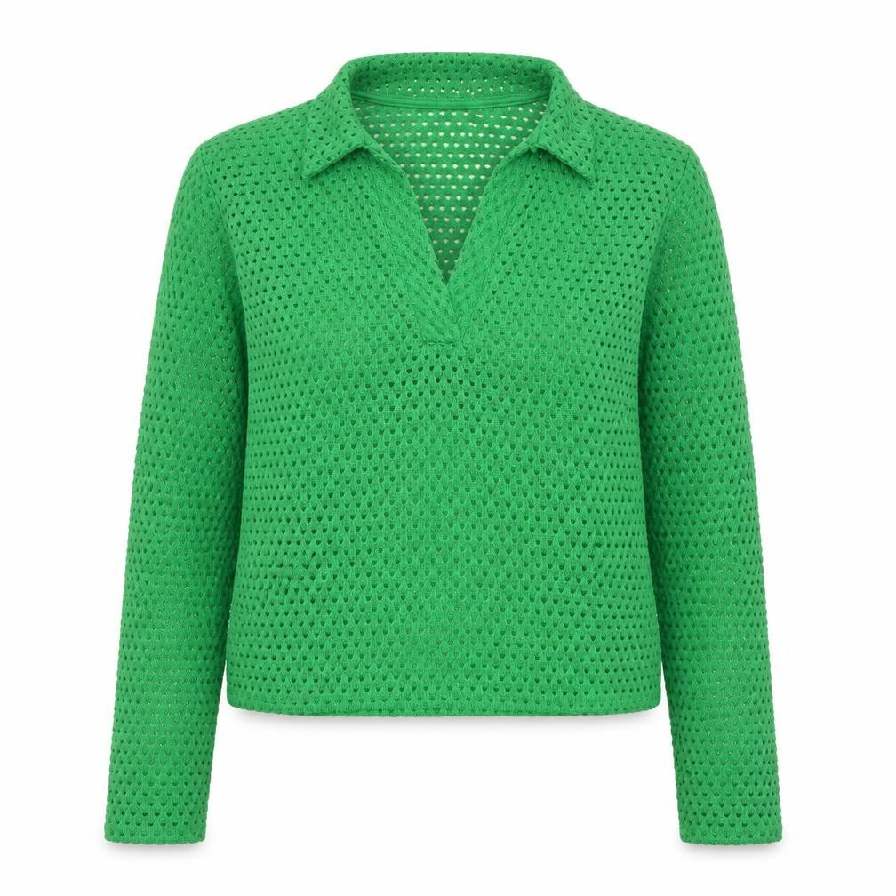 H&M Womens Green Collared Polyester Pullover Jumper Size S