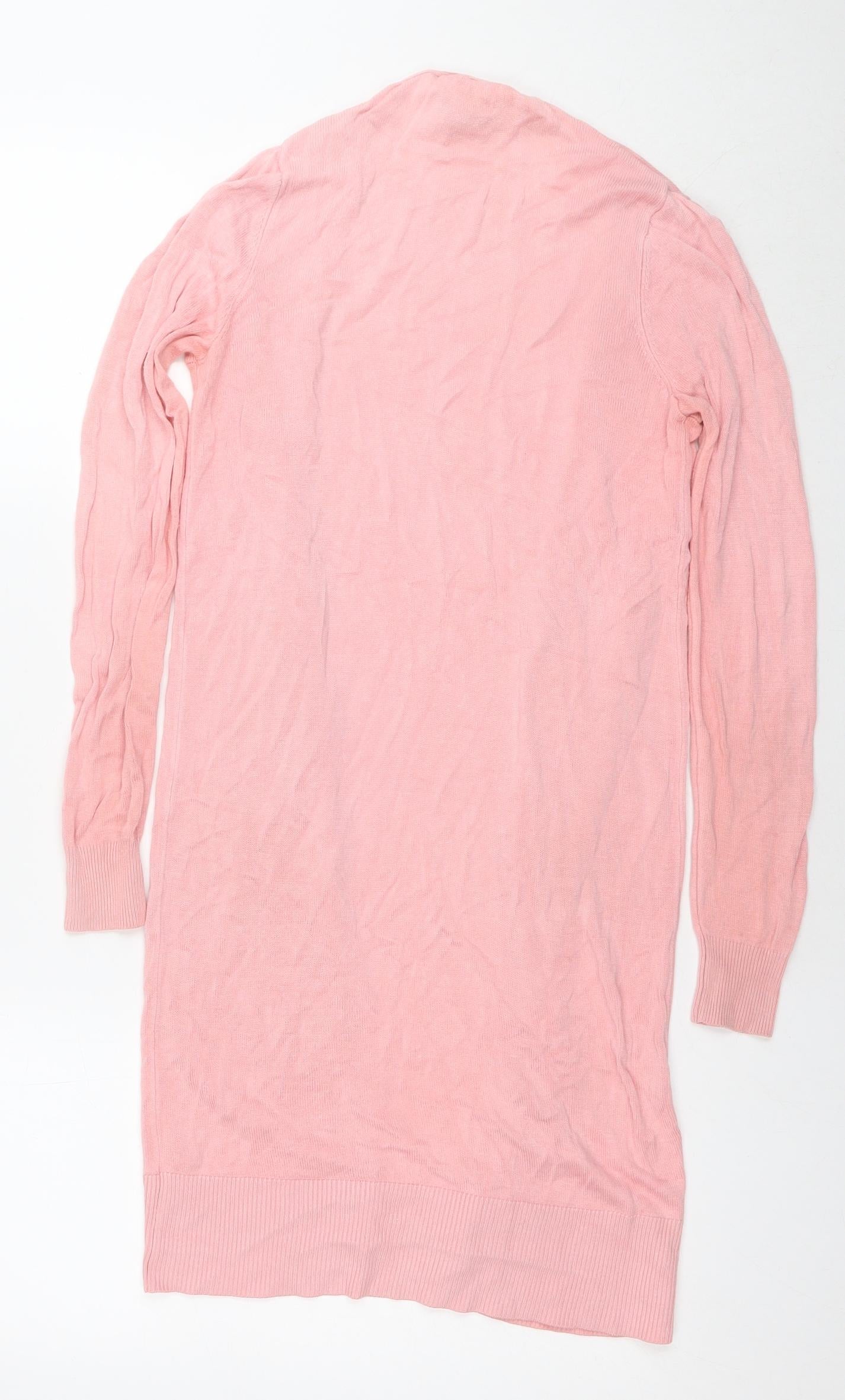 Oasis Womens Pink V-Neck Viscose Cardigan Jumper Size XS