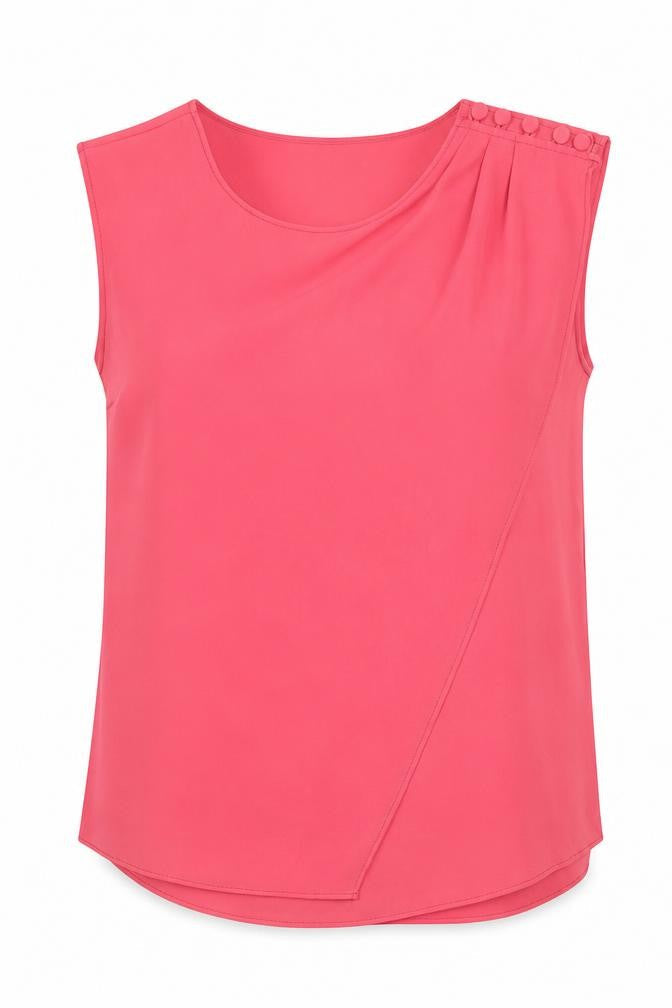 Mango Womens Pink Polyester Basic Blouse Size XS Round Neck