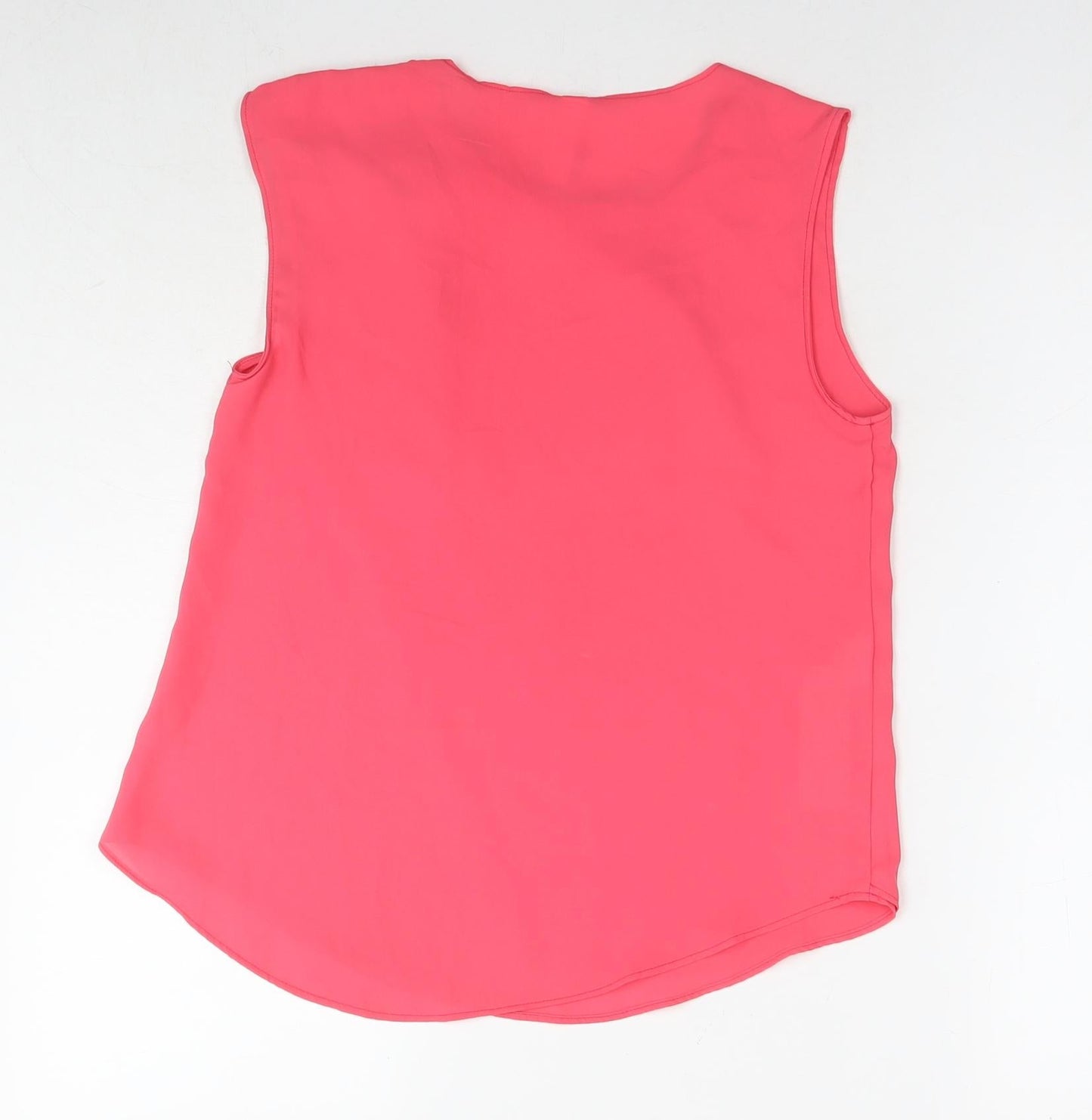Mango Womens Pink Polyester Basic Blouse Size XS Round Neck