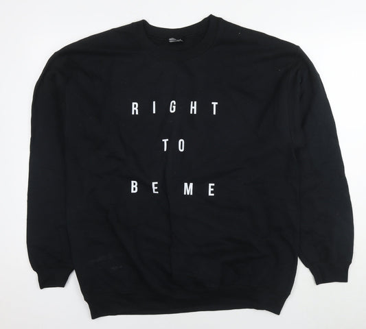 Outfit Womens Black Polyester Pullover Sweatshirt Size L Pullover - Proud to be me