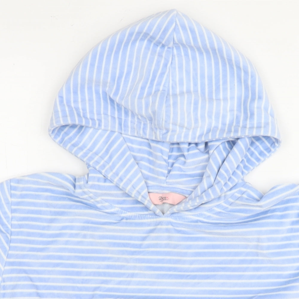 Boux Avenue Womens Blue Striped Polyester Pullover Hoodie Size 8 Pullover