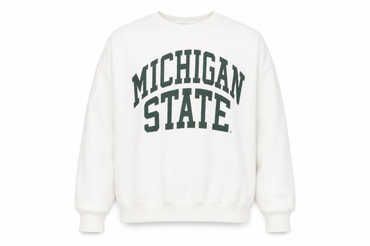 MSU Womens White Cotton Pullover Sweatshirt Size 12 Pullover