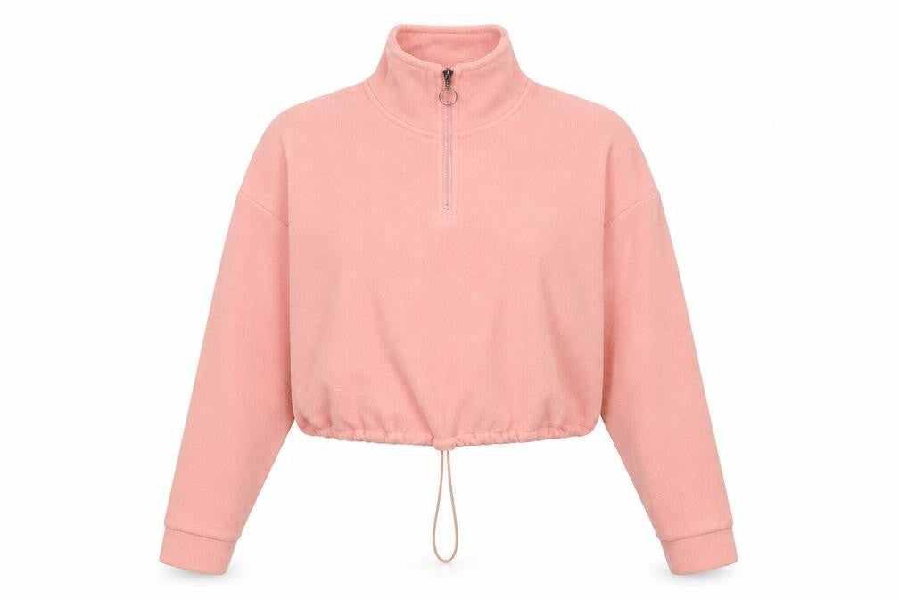 Brave Soul Womens Pink Polyester Pullover Sweatshirt Size S Zip
