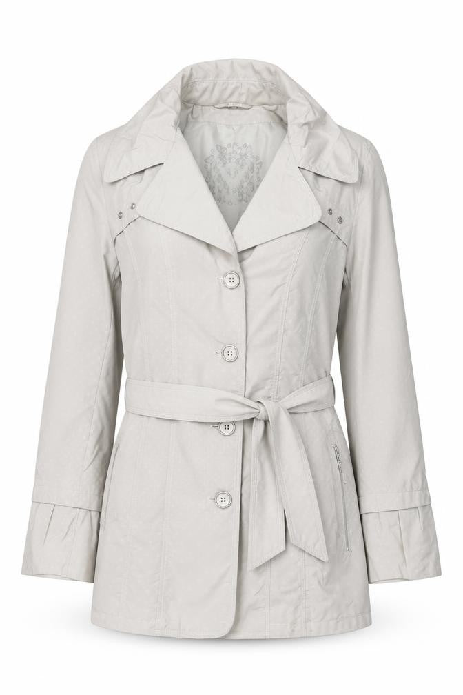 Lebelk Womens Grey Polka Dot Jacket Size 12 Button