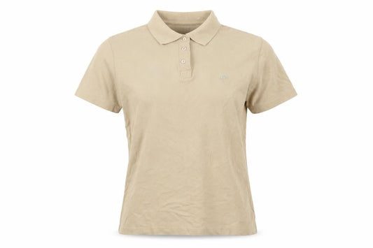 Jumper Womens Beige Cotton Basic Polo Size M Collared