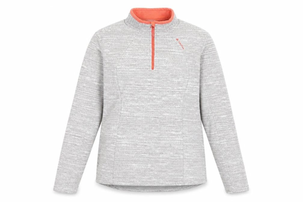 Quechua Womens Grey Polyester Pullover Sweatshirt Size XL Zip