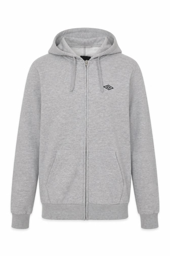 Umbro Mens Grey Cotton Full Zip Hoodie Size M