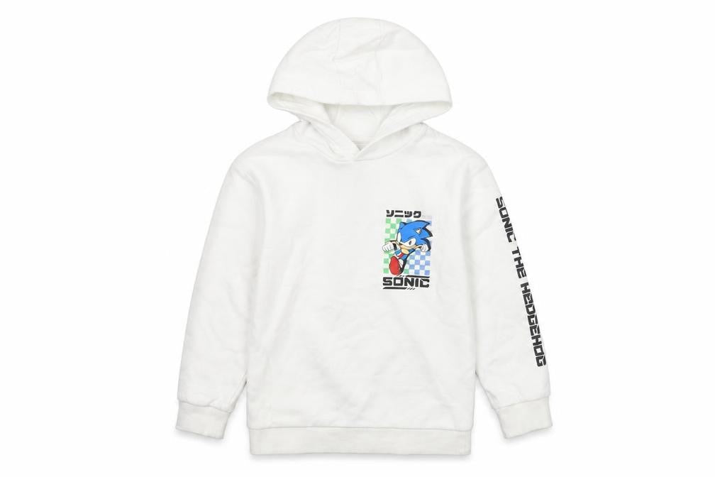 Sonic Boys White Cotton Pullover Hoodie Size 7-8 Years Pullover