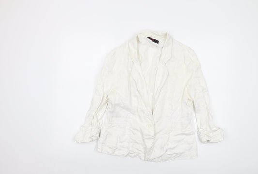 New Look Womens Ivory Jacket Size 12 Button