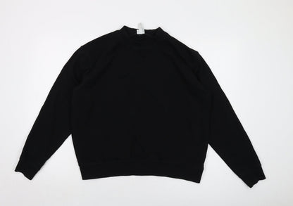 H&M Womens Black Cotton Pullover Sweatshirt Size M Pullover
