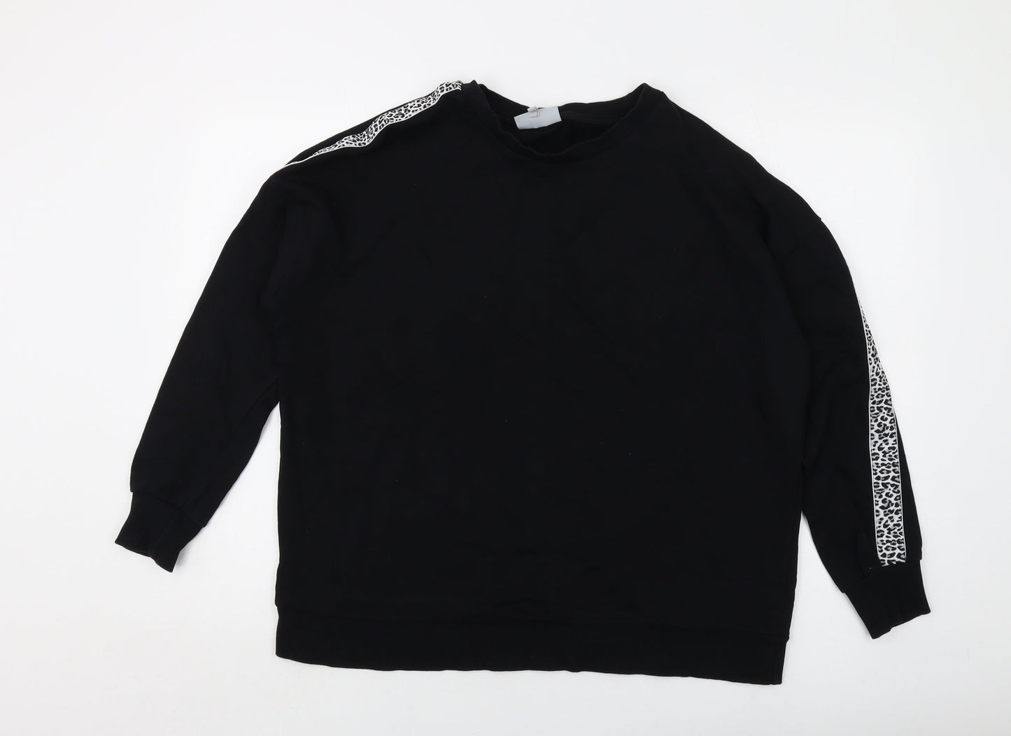 LIVE Womens Black Cotton Pullover Sweatshirt Size 12 Pullover