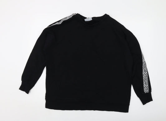 LIVE Womens Black Cotton Pullover Sweatshirt Size 12 Pullover
