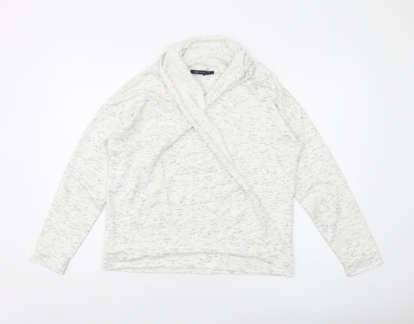 Marks and Spencer Womens Ivory Polyester Pullover Sweatshirt Size 14 Pullover