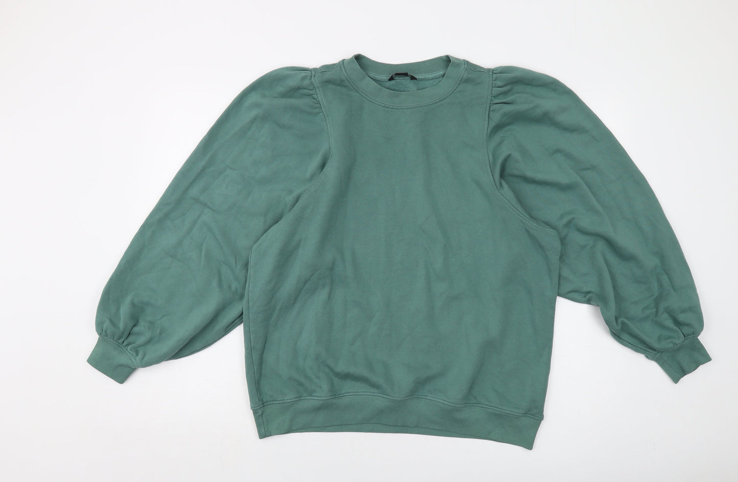Monlki Womens Green Cotton Pullover Sweatshirt Size S Pullover
