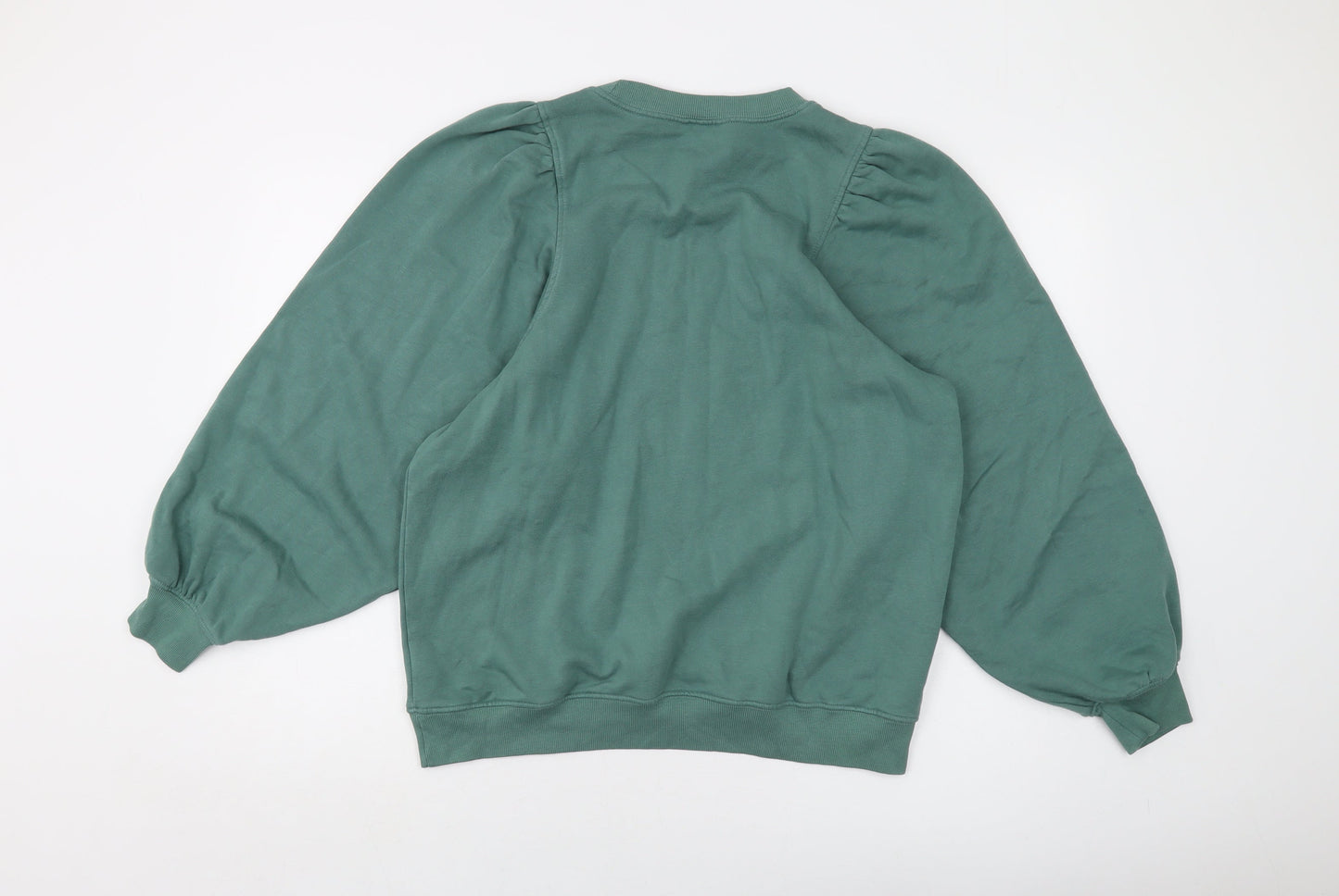 Monlki Womens Green Cotton Pullover Sweatshirt Size S Pullover