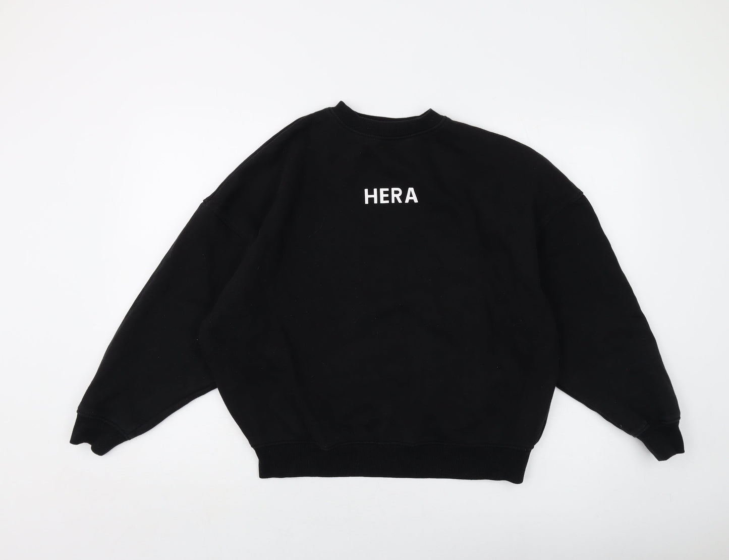 Hera Womens Black Cotton Pullover Sweatshirt Size XS Pullover