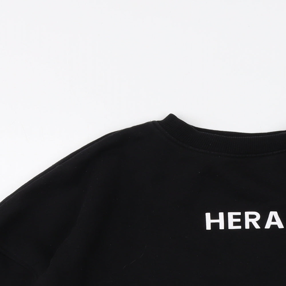 Hera Womens Black Cotton Pullover Sweatshirt Size XS Pullover
