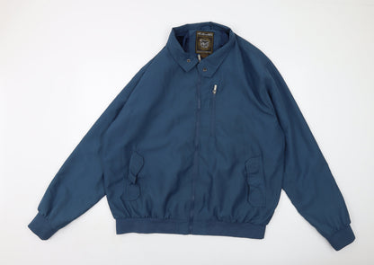 Additional front view of Atlas men’s blue bomber jacket jacket, size 2XL, zip