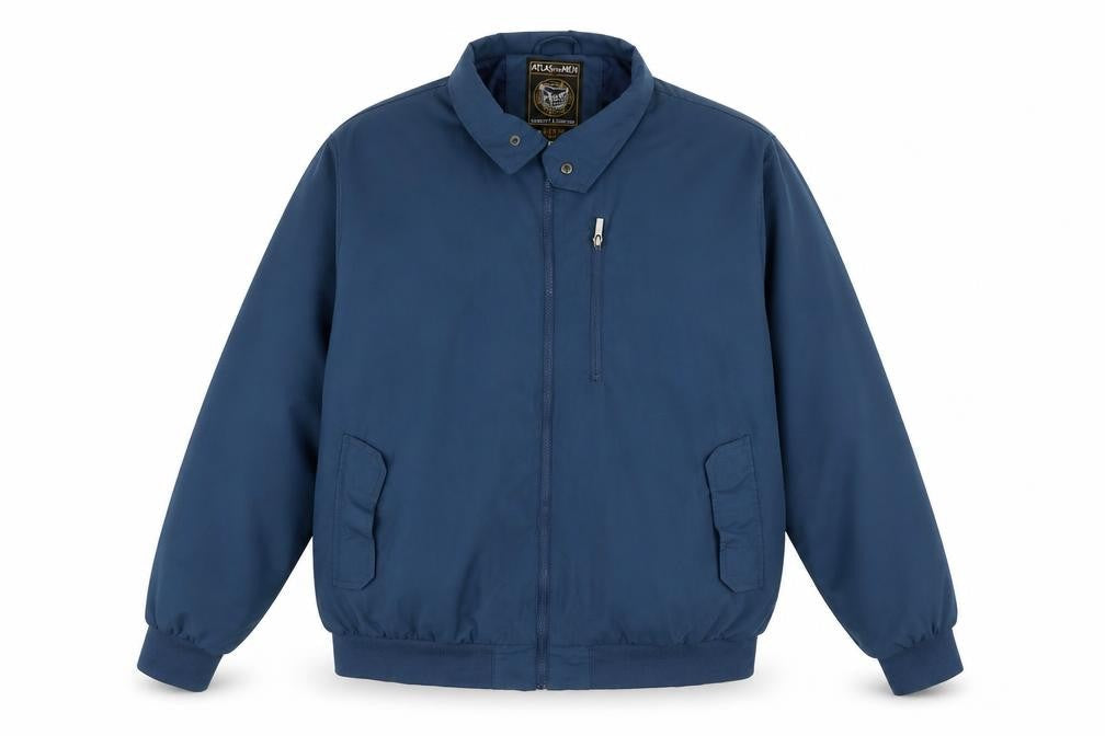 Atlas Mens Blue Bomber Jacket Jacket Size 2XL Zip