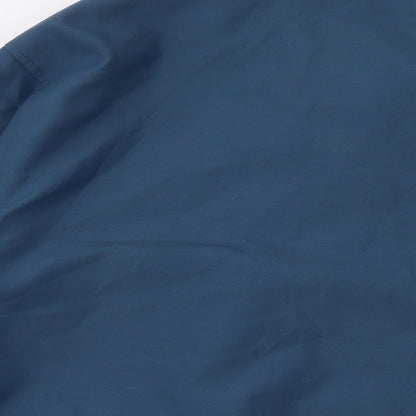 Brand and care label for Atlas men’s blue bomber jacket jacket, size 2XL, zip