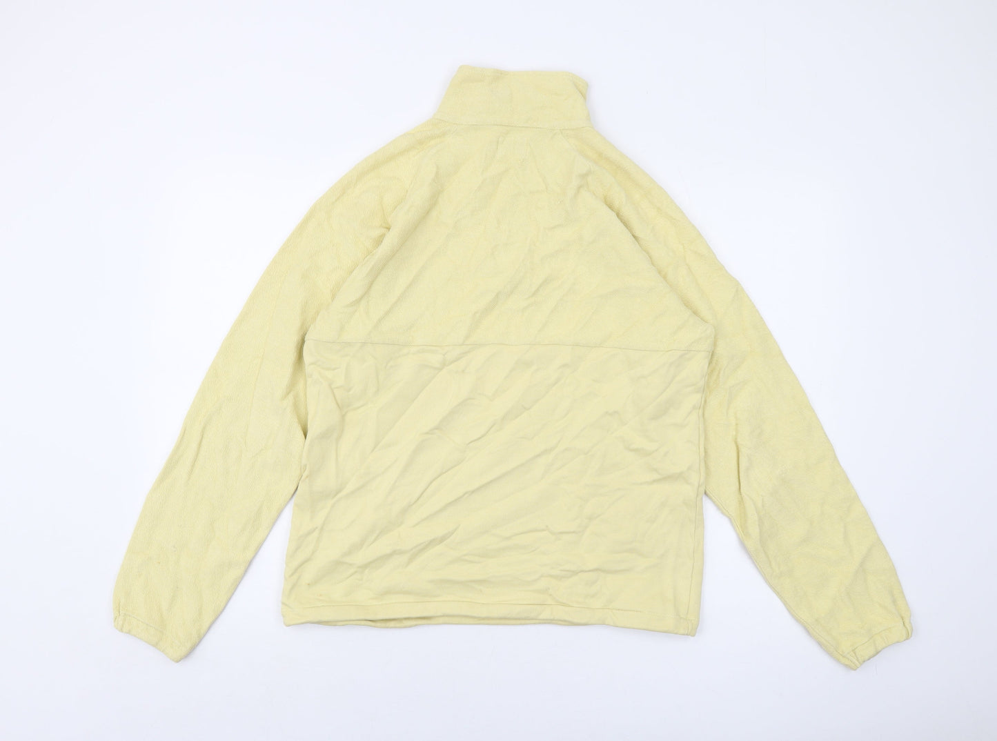 Less Basics Womens Yellow Cotton Pullover Sweatshirt Size S Zip