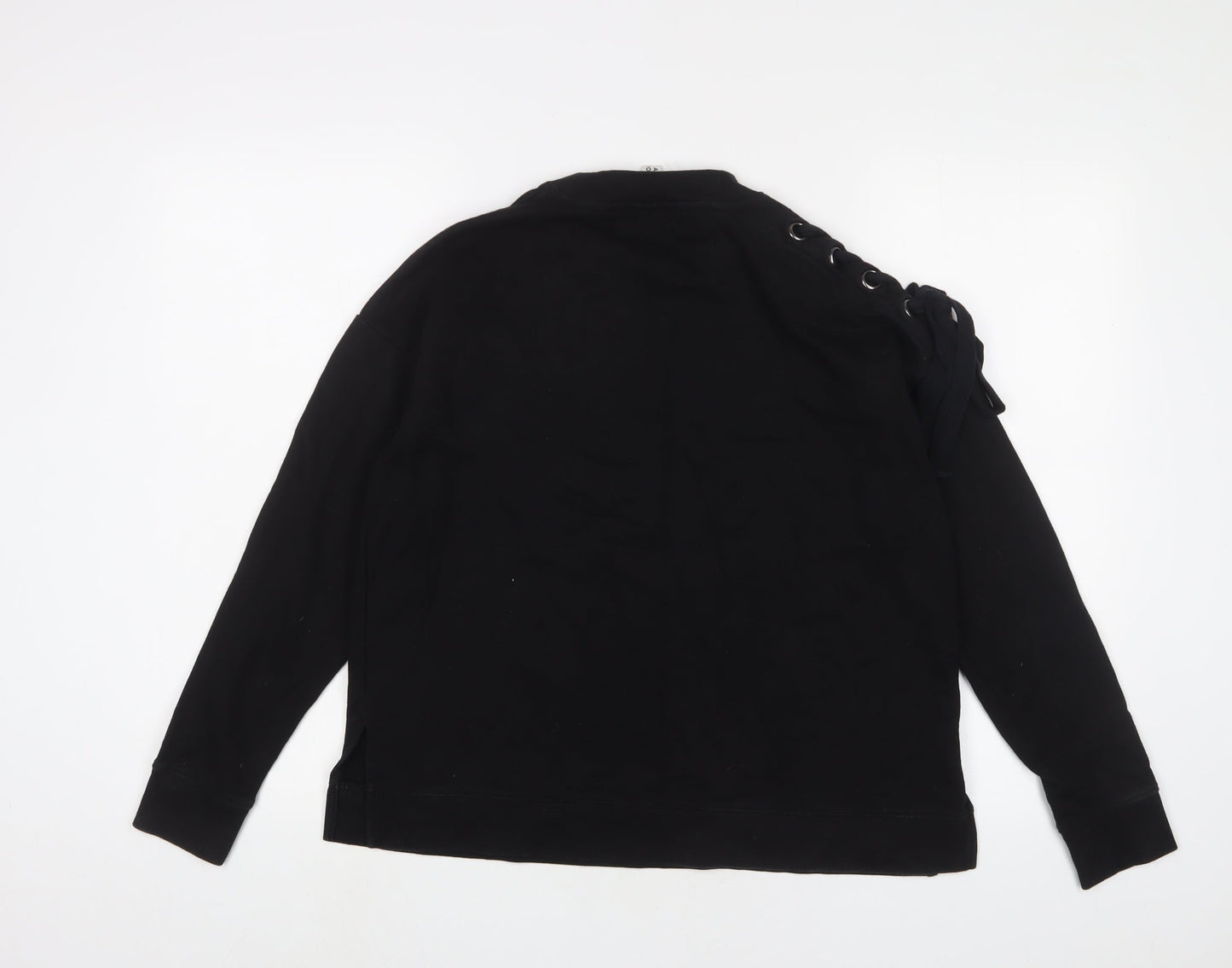 And/Or Womens Black Cotton Pullover Sweatshirt Size 10 Pullover
