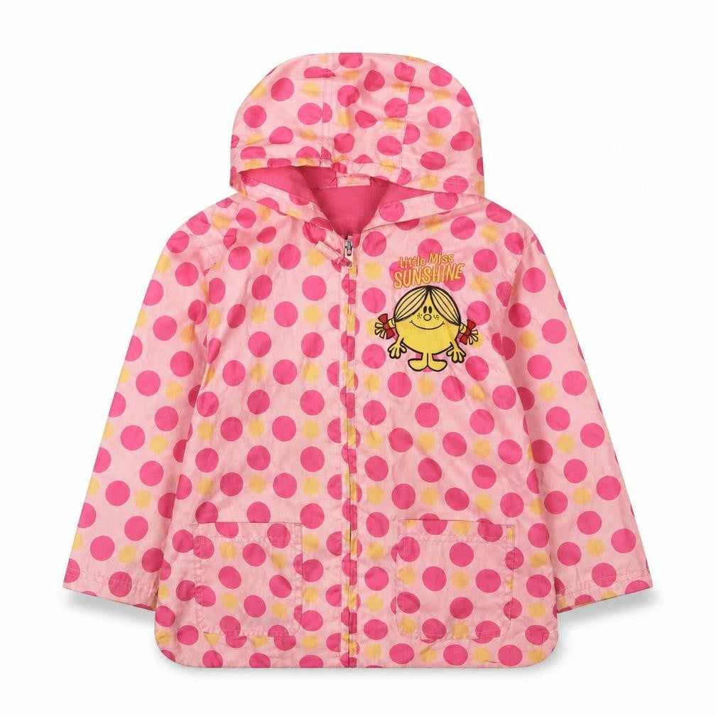 Little Miss Sunshne Girls Pink Geometric Jacket Size 5-6 Years Zip - Embroidered