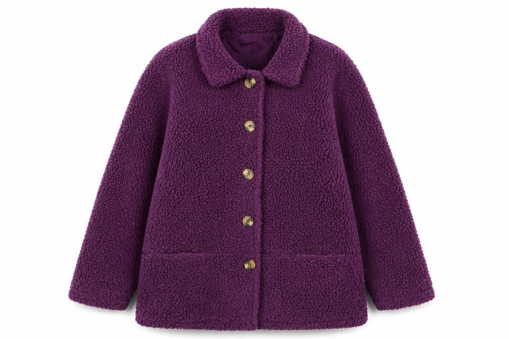 Damart Womens Purple Jacket Size 14 Button