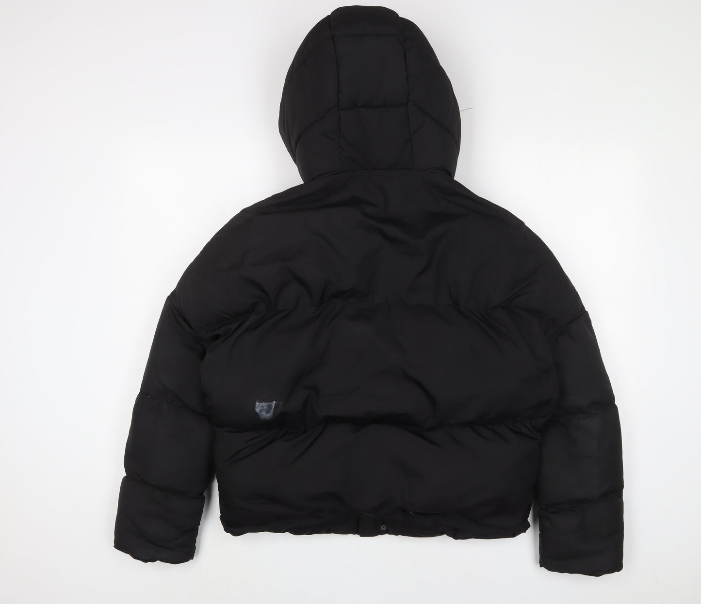 PRETTYLITTLETHING Womens Black Puffer Jacket Coat Size 4 Zip