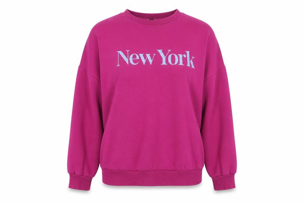 New York Womens Purple Cotton Pullover Sweatshirt Size S Pullover
