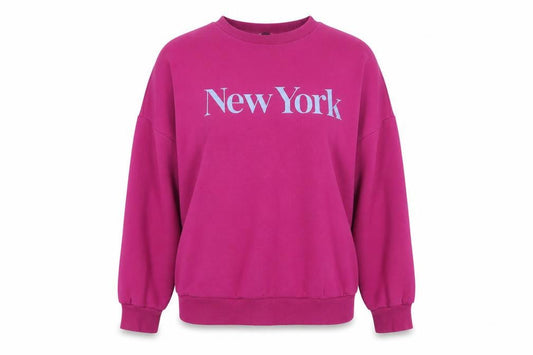 New York Womens Purple Cotton Pullover Sweatshirt Size S Pullover