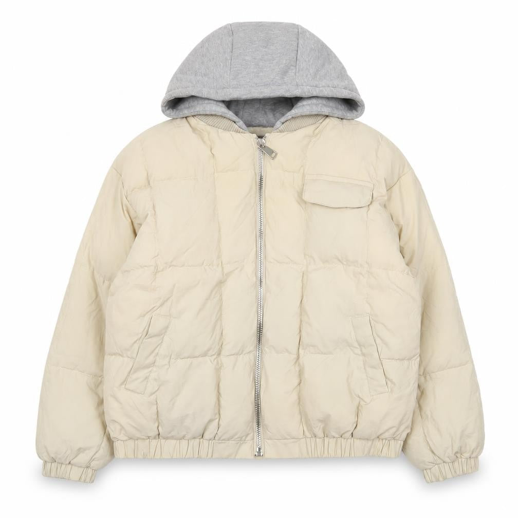 Lanyuxi Womens Beige Quilted Coat Size M Zip