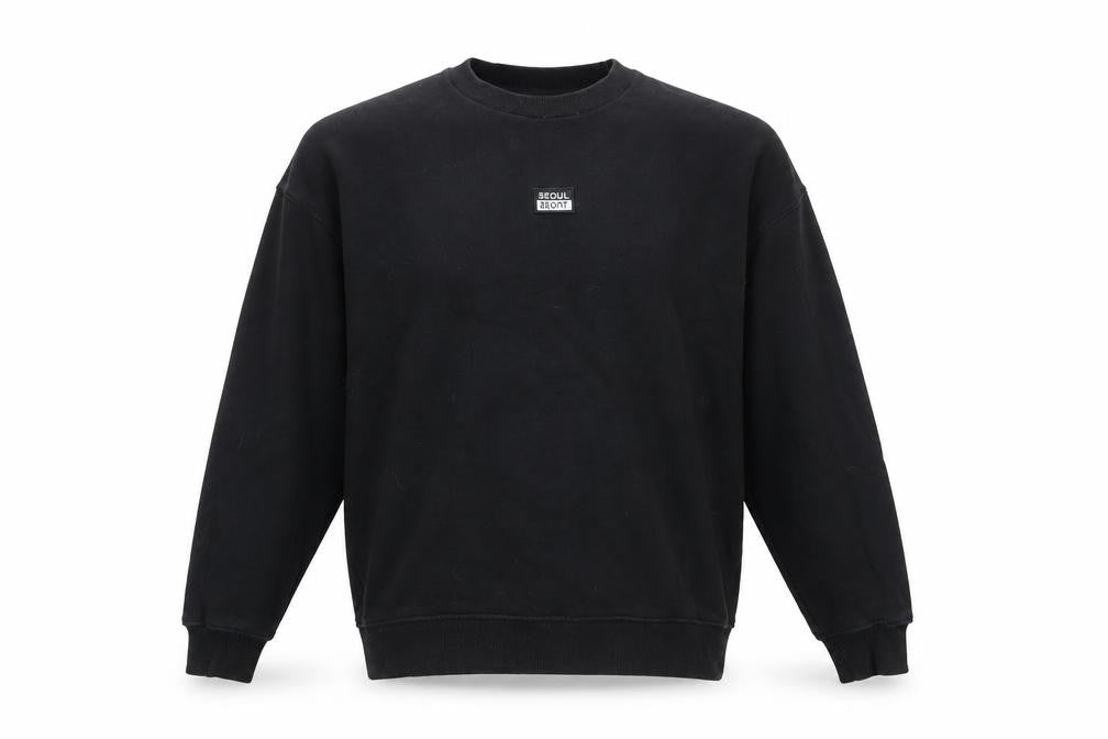 Topman Mens Black Cotton Pullover Sweatshirt Size L