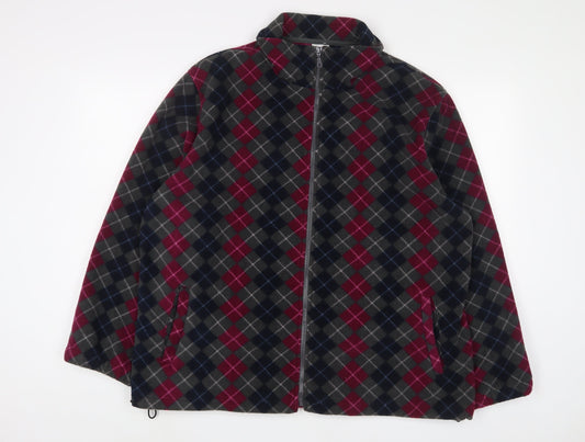 Damart Womens Multicoloured Argyle/Diamond Jacket Size 18 Zip