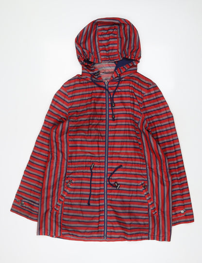 Next Womens Red Striped Jacket Size 14 Zip