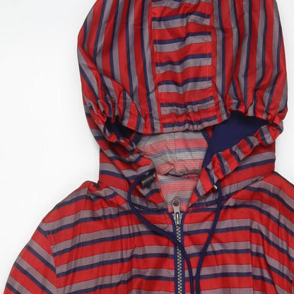 Next Womens Red Striped Jacket Size 14 Zip